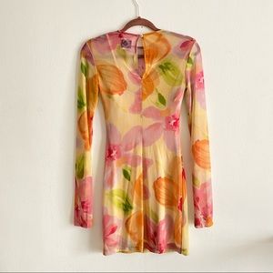 With Jean mesh floral dress